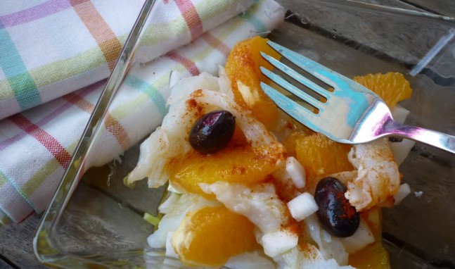 Ensalada de bacalao y naranja