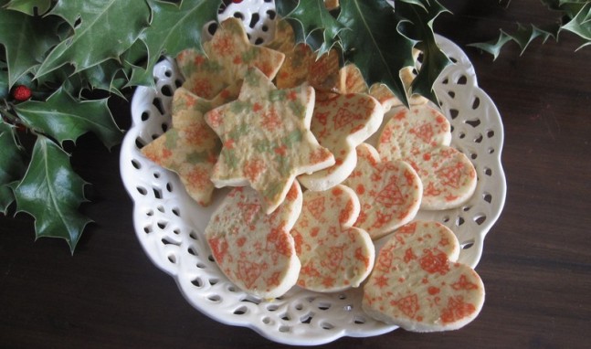 Galletas de mantequilla estampadas de navidad